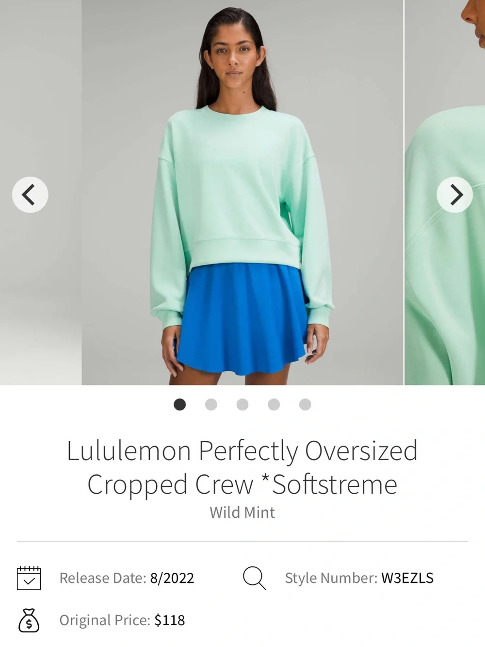 Like New - Lululemon Mint Green Cropped Sweatshirt (L)